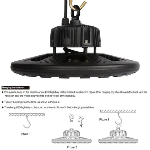 Image of Free Shipping 150W UFO LED High Bay Light Fixture 13000LM CRI>80 IP65 Waterproof 100-277VAC Non-Dimmable for Warehouse & Supermarket