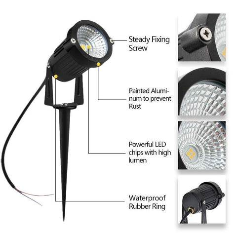Image of 8W SMD3030 LED Landscape Lights 12V-24V Waterproof Garden Pathway Lights Walls Trees Flags Outdoor Spotlights with Spike Stand