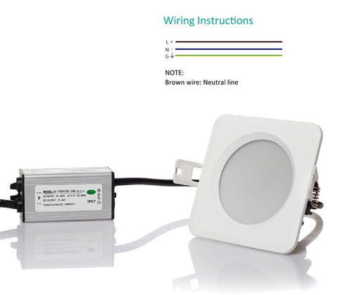 Image of 5W/7W/9W/12W/15W Waterproof IP65 Non-dimmable CRI>80 Square Shape Recessed LED Downlight Fixture Fit for Shower, Suana and Outdoor Lighting