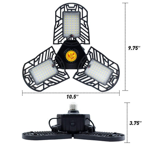 Image of 60W Full Area Motion Activated Radar / Standard CRI 80 6000LM 6000K Deformable E26/E27 Base LED Ceiling Light for Garage, Barn, Workshop