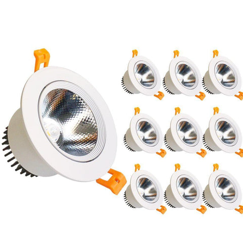 Image of LED Downlight 9W Dimmable CRI80 COB Directional Recessed Ceiling Light Cut-out 3.35in (85mm) 60 Beam Angle 80W Halogen Bulbs Equivalent