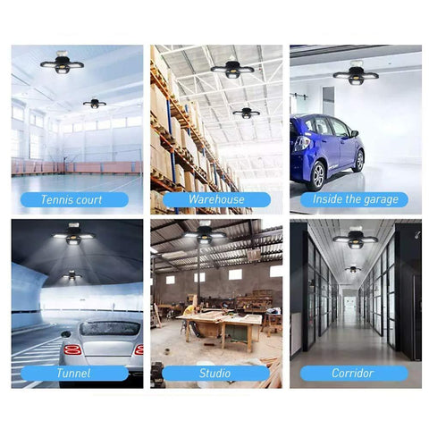 Image of 60W Full Area Motion Activated Radar / Standard CRI 80 6000LM 6000K Deformable E26/E27 Base LED Ceiling Light for Garage, Barn, Workshop