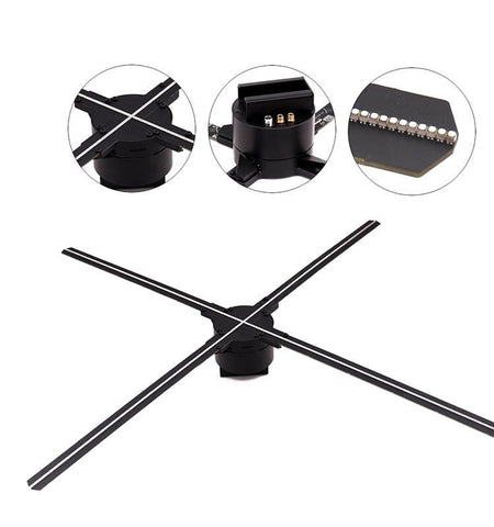 Image of Free Shipping 65cm 3D Hologram WiFi App Cloud Control Advertising Display LED Fan- 4 Blades 1024 Resolution Ideal for Store/Casino/Restaurant/Bar Signs