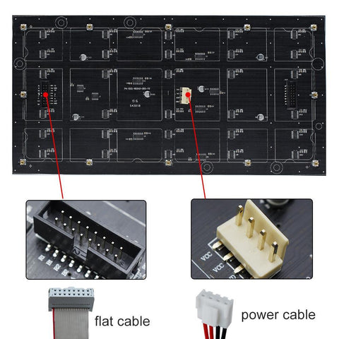 Image of M-F3.2 (P3.2 ) Bare Board LED Module, 3.2mm Full RGB Digital Pixel Panel Screen in 256 * 128 mm with 3200 dots, 1/20 Scan, 800 Nits for Indoor Display