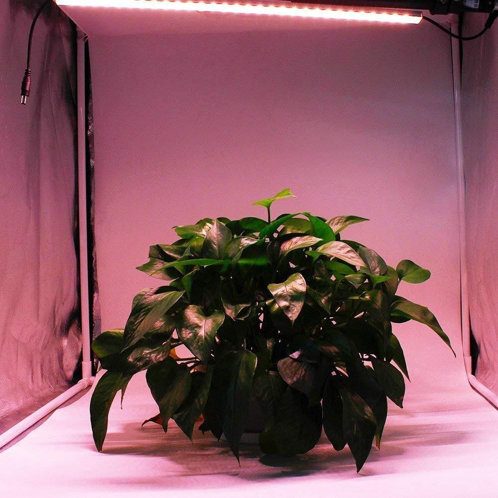 Hard LED Grow Light Strip with Full Spectrum LEDs, 36W IP65 Waterproof Dimmable LED Plant Grow Light Bar for Germination, Growth and Flowering, with 12V/3A Power Supply, Set of 3, All in Kit