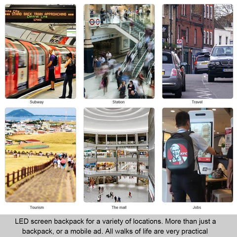 Image of 3rd New Generation Dynamic Displayed LED Backpack APP Controlled LED Advertising Bag