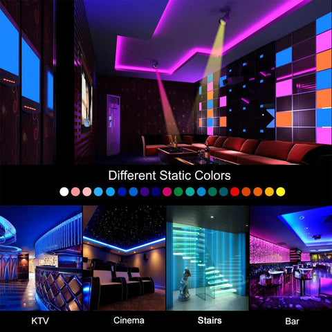 Image of 5Pack 3.3ft/1M RGB Color Changing LED Light Bar Kit with LED Crystal Hanging Linear Light Aluminum Channel System Ultra Thin Silver Track Lighting Kit Profile Acrylic Frosted Covers, Extrusion include the 6mm RGB LED Tape Strip Light inside