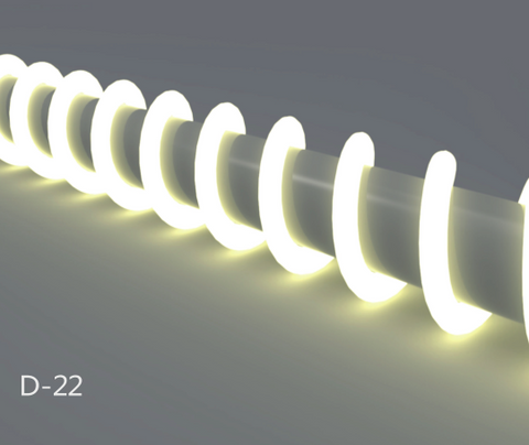 Image of 1M/5M/10M Pack of T22D LED Neon Light Housing Kit with End Caps and Mounting Clips, Flexible Neon Channel Fit for 6mm Wide LED Strip Lights