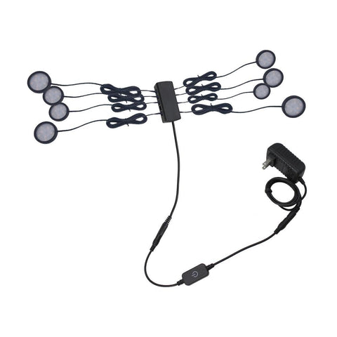 Image of A-Series 8 Pack (8*2W) Dimmable CRI 90 Ultra Thin LED Under Cabinet Puck Lights With Dimmer & Power Adapter, All Accessories Included