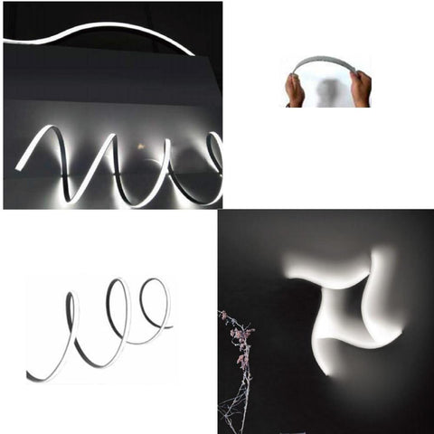 Image of 5Pack 1Meter (40'') Bendable Aluminum Channel System with Cover, End Caps, and Mounting Clips, for LED Strip Installations, Ultra-Thin Silver Finish