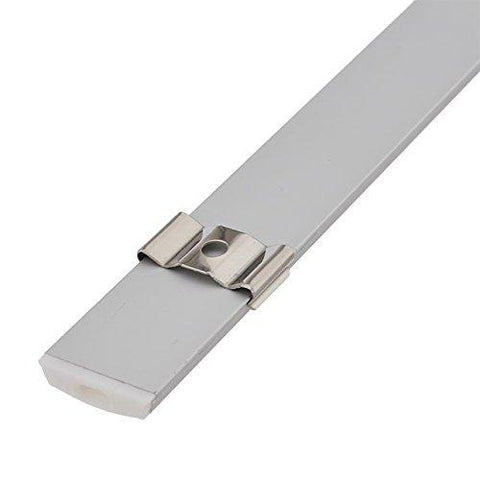 Image of 5Pack 1Meter (40'') Bendable Aluminum Channel System with Cover, End Caps, and Mounting Clips, for LED Strip Installations, Ultra-Thin Silver Finish