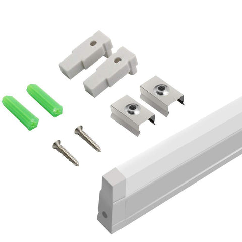 Image of 5Pack 3.3ft/1M RGB Color Changing LED Light Bar Kit with LED Crystal Hanging Linear Light Aluminum Channel System Ultra Thin Silver Track Lighting Kit Profile Acrylic Frosted Covers, Extrusion include the 6mm RGB LED Tape Strip Light inside