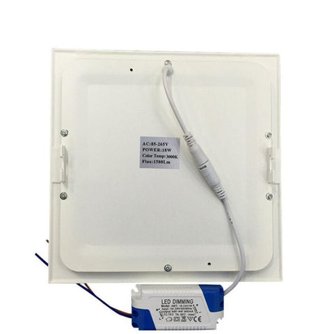 Image of White Trim LED Panel Light 10mm Thick Square Shape Low Profile Recessed Ceiling Panel Lamp 100-240V AC