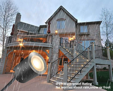 Image of 10 Pack Outdoor Recessed LED Deck Lights Kits IP67 Waterproof with Black Protection Shell LED Step Light for Garden/Yard/Steps/Bath Room/Kitchen