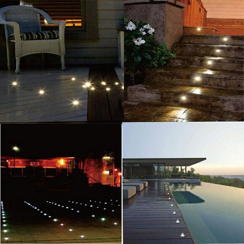 Image of 16 Pack Outdoor Recessed LED Deck Lights Kits IP67 Waterproof Inground LED Step Lights Kit for Garden, Yard, Steps, Bath Room and Kitchen