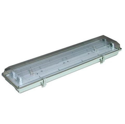 Image of Stripe Clear Cover T8 LED Tube Lights with Striped Clear Tri-proof T8 Tube Fixture for Double Tube