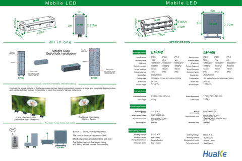 Image of EP-M Series 2SQM Kit Indoor 3.9mm Foldable Mobile LED Poster Remote Controlled LED Display Screen in Moveable Airflight Case