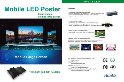 Image of EP-M Series 2SQM Kit Indoor 3.9mm Foldable Mobile LED Poster Remote Controlled LED Display Screen in Moveable Airflight Case