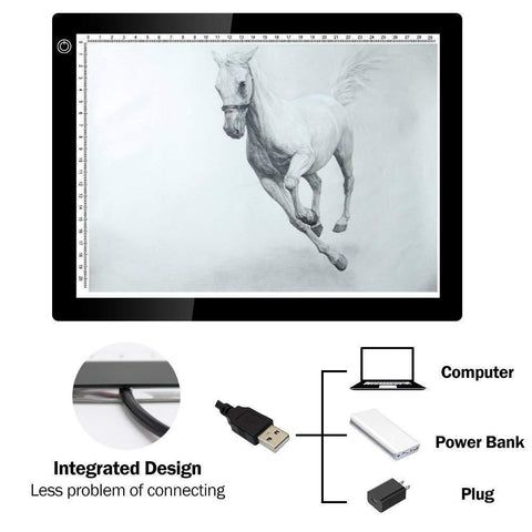 Image of A4 LED Light Pad, Ultra Thin Portable LED Light Tracer, Full Range Dimmable with USB Power Cable