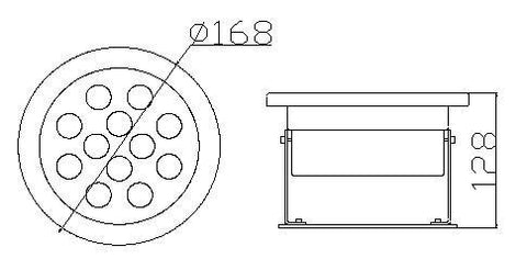 Image of Free Shipping 4 Pack 12W LED Under Water Light, Stainless Steel Housing, 168mm in Diameter, Single Color DC24V, IP68 Waterproof Fountain Light