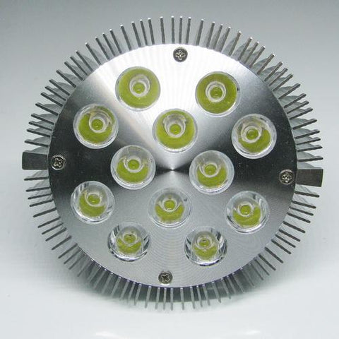 Image of 12W (12x1W) PAR38 LED Lamp with E27 Edison Screw Base 90W Equivalent 100-240V AC Silver Housing Indoor Type