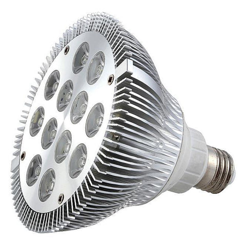 Image of 12W (12x1W) PAR38 LED Lamp with E27 Edison Screw Base 90W Equivalent 100-240V AC Silver Housing Indoor Type