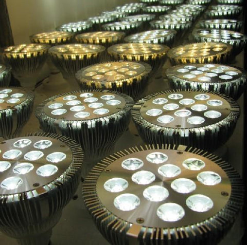 Image of 12W (12x1W) PAR38 LED Lamp with E27 Edison Screw Base 90W Equivalent 100-240V AC Silver Housing Indoor Type