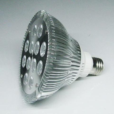 Image of 12W (12x1W) PAR38 LED Lamp with E27 Edison Screw Base 90W Equivalent 100-240V AC Silver Housing Indoor Type