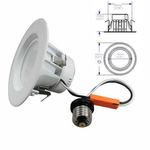 Image of 4Pack US Version 4 inch 100-130V AC Dimmable LED Retrofit Downlight Pot Light for Can Fixtures 10W 900LM 90 Degree Beam Angle 75 Watt Equivalent