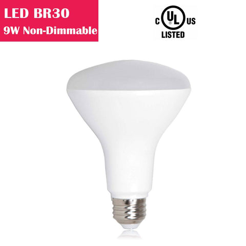 Image of LED BR30 9W 650LM 65W Equivalent CRI 80 Non-dimmable AC 100-130V LED Light Bulb