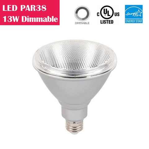 Image of PAR38 LED Bulb 13W 90W-equivalent CRI80 900LM 40° Beam Dimmable 100-130V AC LED Light Bulb