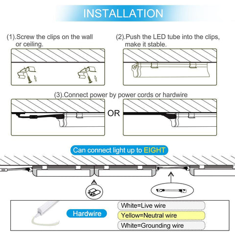 Image of FREE SHIPPING 10Pcs Pack /2FT/3FT/4FT/5FT Line Voltage AC T5 LED Tube Light Integrated with Aluminum Fixture and Milky White cover