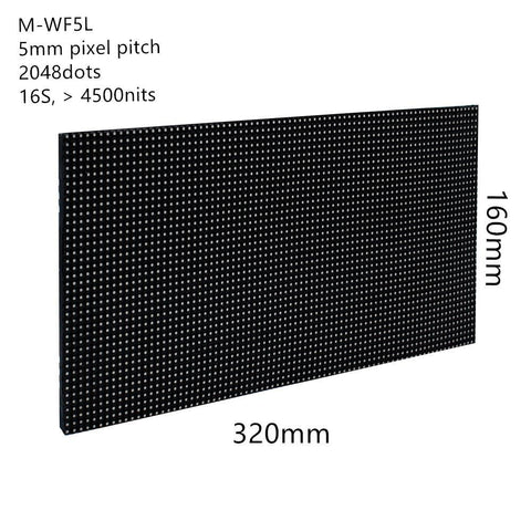 Image of New Generation M-WF5L P5 (5mm) Outdoor Waterproof LED Module, 5mm Pixel Pitch Full RGB LED Panel Screen in 320* 160 mm with 2048 dots, 1/16 Scan, 4500 Nits For Outdoor Display