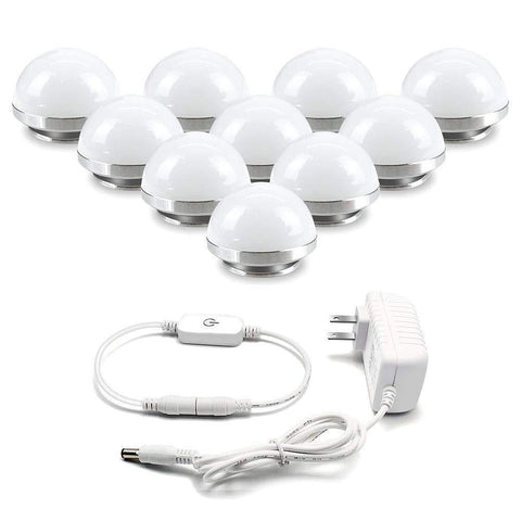 Image of Hollywood Style LED Vanity Mirror Lights Kit with 10 Dimmable Medium Size Light Bulbs, Perfect for Makeup Vanity Table Set in Dressing Room