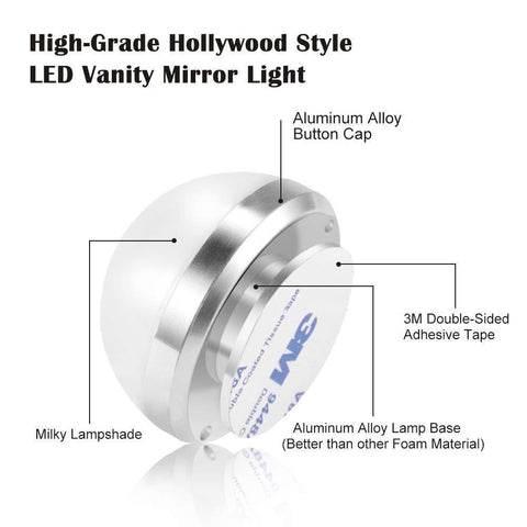 Image of Hollywood Style LED Vanity Mirror Lights Kit with 10 Dimmable Medium Size Light Bulbs, Perfect for Makeup Vanity Table Set in Dressing Room