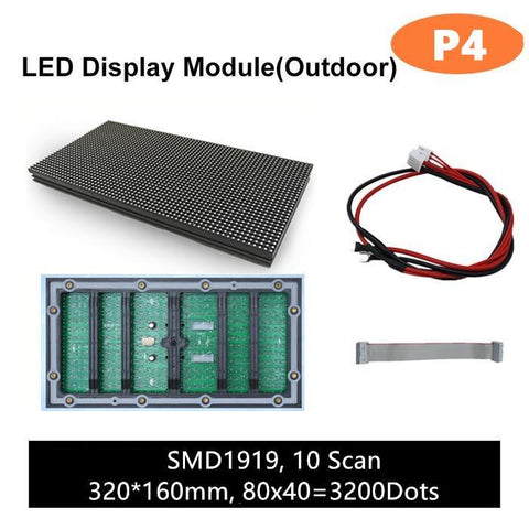 Image of M-OD4L P4 Normal Outdoor Series LED Module,Full RGB 4mm Pixel Pitch LED Tile in 320*160mm with 3200 dots, 1/10 Scan, 5000 Nits for Outdoor Display