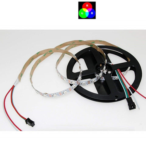 Image of DC 5V SK6812 Individually Addressable LED Strip Light 5050 RGB 16.4 Feet (500cm) 60LED/Meter LED Pixel Flexible Tape White PCB