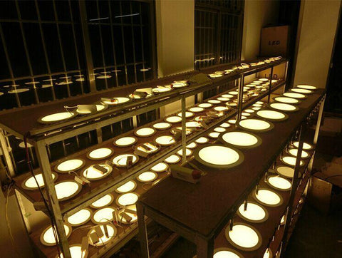 Image of White Trim LED Panel Light 10mm Thick Round Shape Low Profile Recessed Ceiling Panel Lamp 100-240 V AC