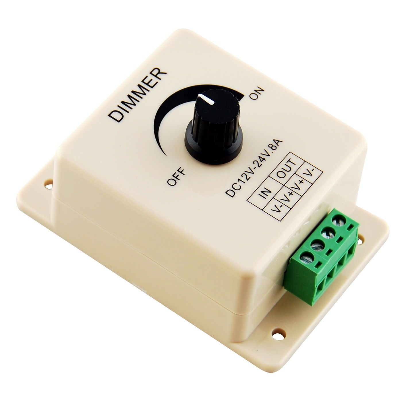 Manual Rotation LED Dimmer 12V-24V DC Switch Wall Mounting