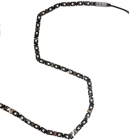 Image of INSTALLATION TIME SAVING, S-Shape Bias Lighting for HDTV -3.3ft/1M and 6.6ft/2M RGB LED Backlight Strip 12V Powered Bendable Strip Kit for Flat Screen TV LCD, Desktop Monitors. No Need to Cut.