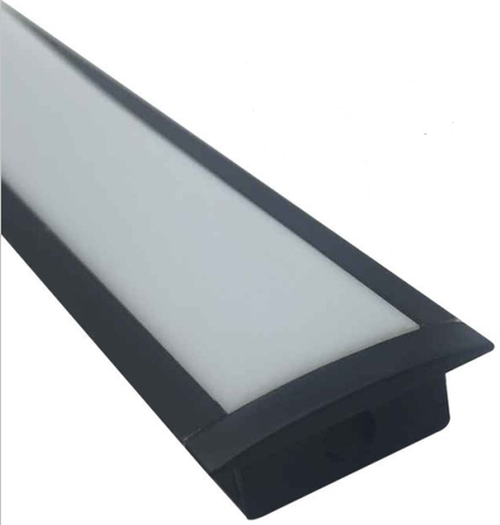 Image of 5/10/25/50 Pack Black U03 10x30mm U-Shape Internal Width 20mm LED Aluminum Channel System with Cover, End Caps and Mounting Clips Aluminum Profile for LED Strip Light Installations