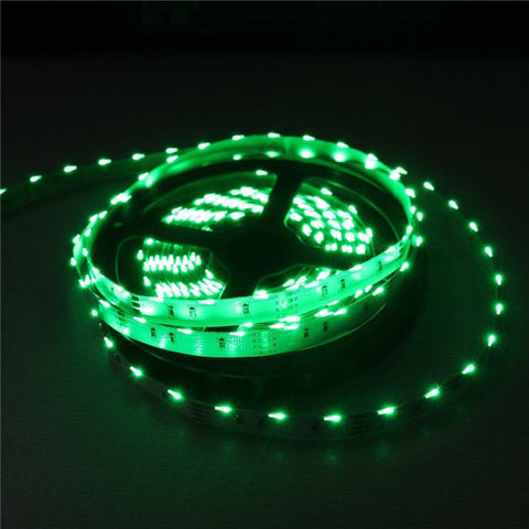 Image of DC12V SMD020 Side Emitting RGB Color Changing LED Strip Lights 60LEDs Per Meter 10mm White PCB Flexible Adhesive Tape