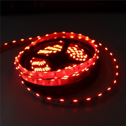 Image of DC12V SMD020 Side Emitting RGB Color Changing LED Strip Lights 60LEDs Per Meter 10mm White PCB Flexible Adhesive Tape