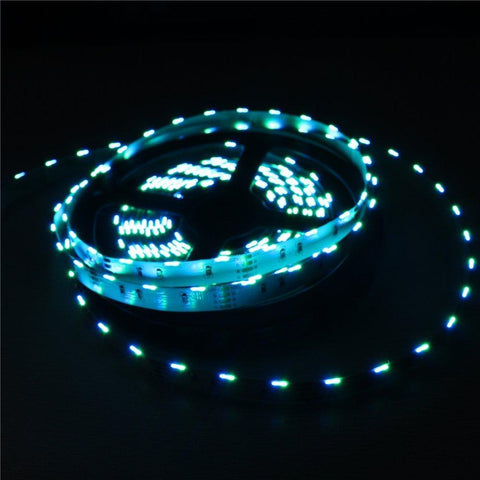 Image of DC12V SMD020 Side Emitting RGB Color Changing LED Strip Lights 60LEDs Per Meter 10mm White PCB Flexible Adhesive Tape
