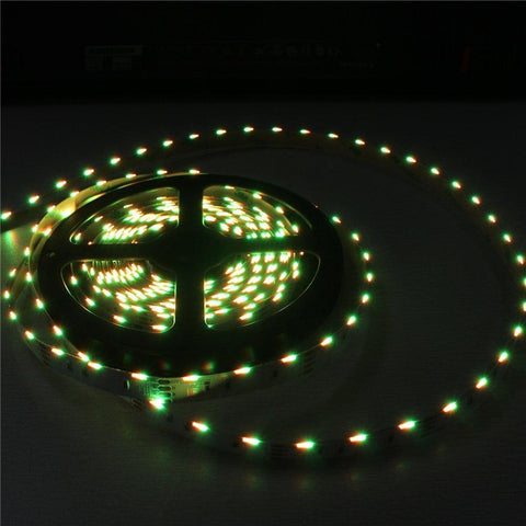 Image of DC12V SMD020 Side Emitting RGB Color Changing LED Strip Lights 60LEDs Per Meter 10mm White PCB Flexible Adhesive Tape