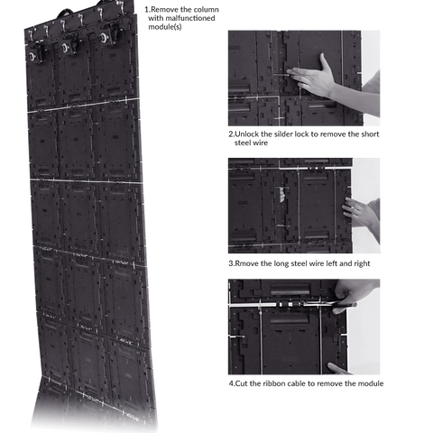 Image of 15mm Super Slim LED Curtain Display Screen 360° Foldable Patented 3.9mm|6.0mm|7.8mm Pixel Pitch Indoor LED Display