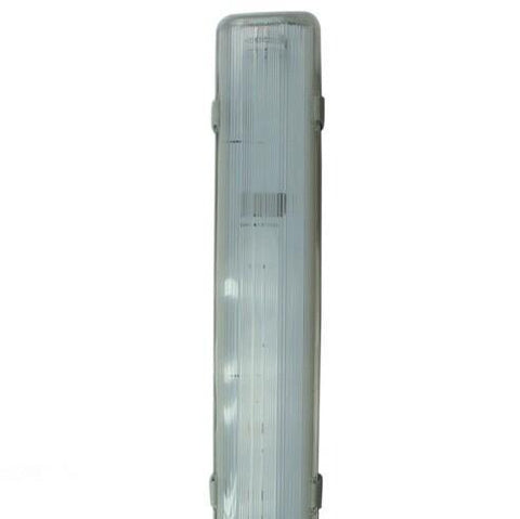 Image of Milky White Cover T8 LED Tube Lights with Striped Clear Tri-proof T8 Tube Fixture for Single Tube