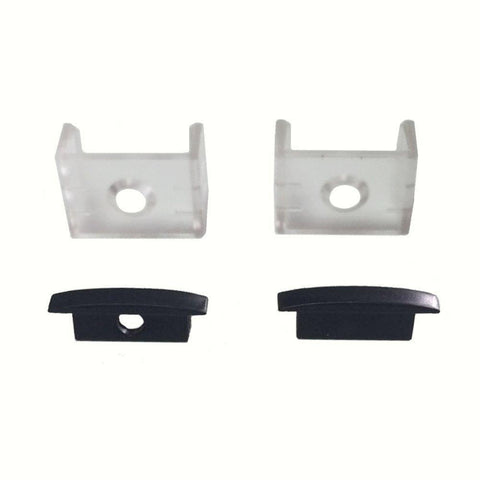 Image of 5/10/25/50 Pack Black U01 9x23mm U-Shape Internal Profile Width 12mm LED Aluminum Channel System with Cover, End Caps and Mounting Clips for LED Strip Light Installations