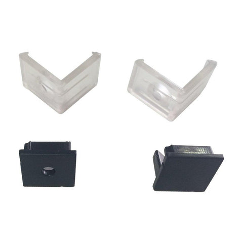 Image of 5/10/25/50 Pack Black V01 16x16mm V-Shape Vertical Angle Cover Internal Width 12mm Corner Mounting LED Aluminum Channel with End Caps and Mounting Clips Aluminum Extrusion