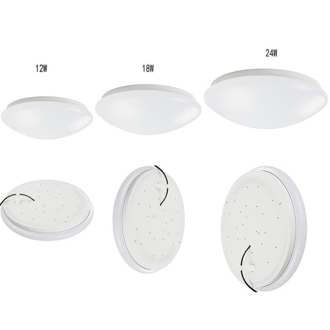 Image of 18W 11.4 Inch (290mm) LED Ceiling Light Fixture CCT changable & Dimmable with RF controller Round Acrylic Shade White Finish Modern LED Flush Mount